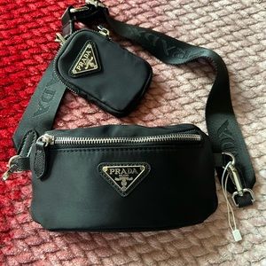 New black nylon belt bag NOT REAL